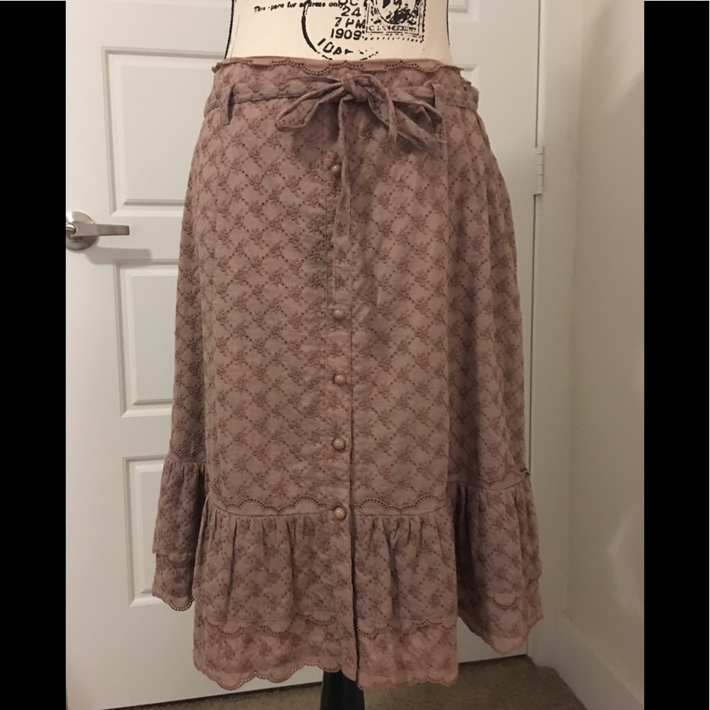 Anthropologie Lavender Prairie A-line Skirt